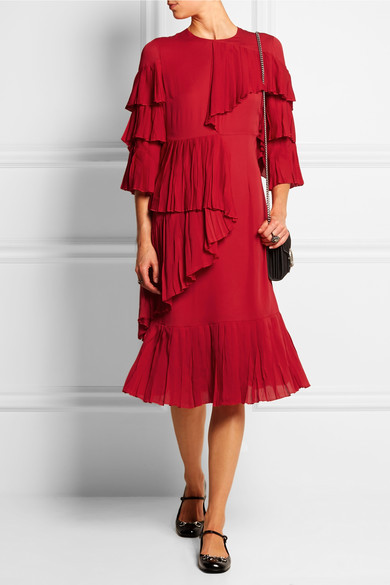 Gucci - Ruffled silk-georgette dress