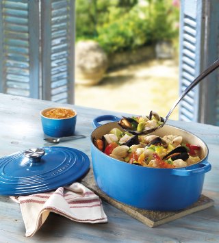 Le Creuset Classic Cast Iron Oval Casserole, 25 cm - Marseille Blue