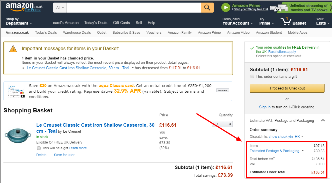 Amazon.co.uk Shopping Basket