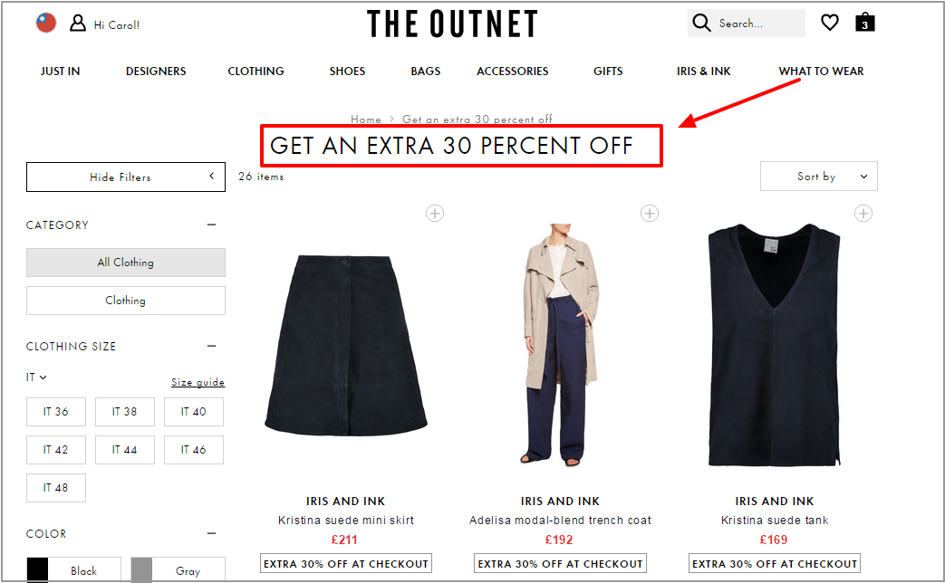 Get an extra 30 percent off   TW   THE OUTNET