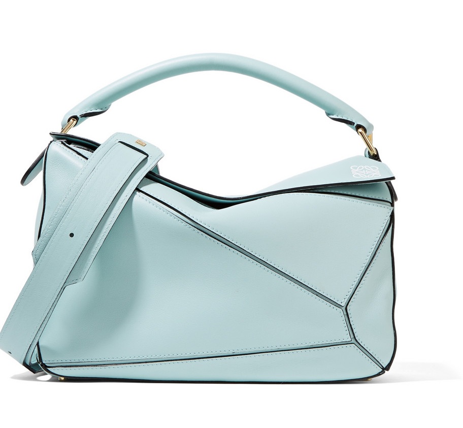 LOEWE Puzzle small leather shoulder bag mint green (1)