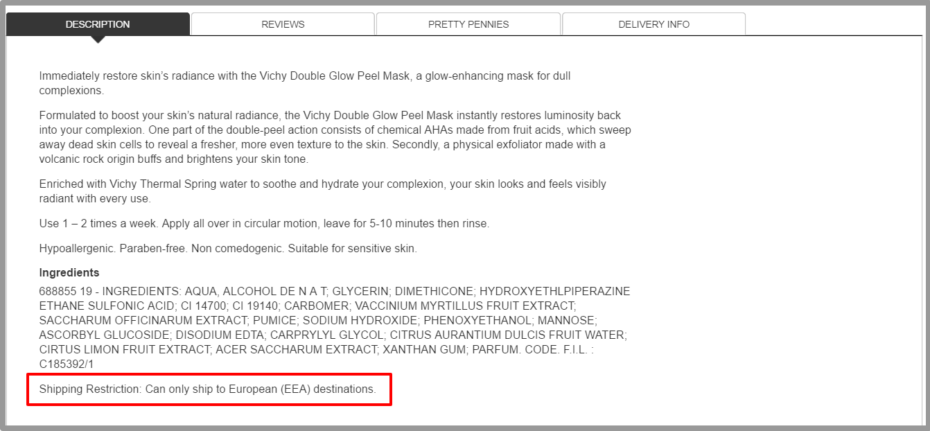 Vichy Double Glow Peel Mask