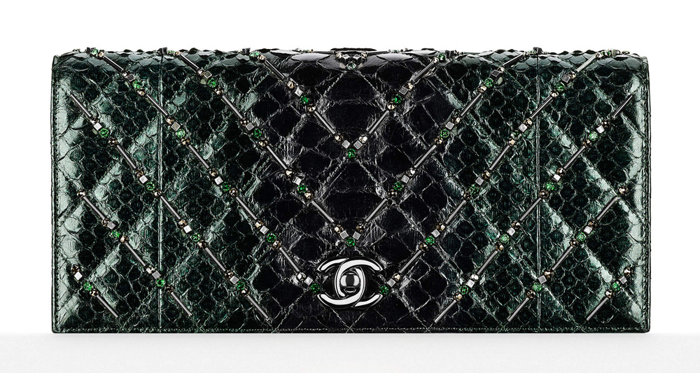 Chanel-Embellished-Python-Clutch