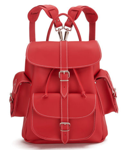 grafea-red-hot-medium-leather-rucksack-red