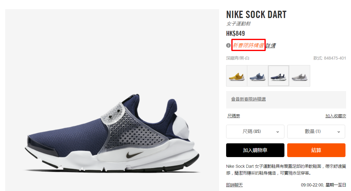 Nike Sock Dart 女子運動鞋