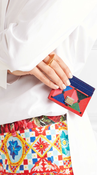 Dolce Gabbana Printed textured leather cardholder NET A PORTER.COM