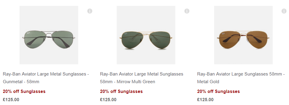 20 off Designer Sunglasses Shop Online at The Hut