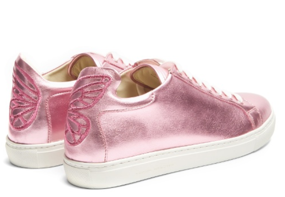 Sophia Webster Bibi low top leather trainers (Metallic-pink butterfly)