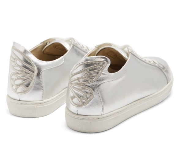 Sophia Webster Bibi low top leather trainers (silver butterfly)