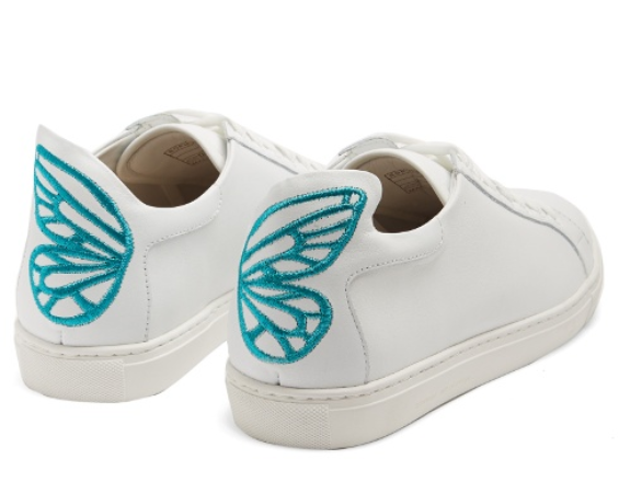 Sophia Webster blue butterfly Bibi low top leather trainers