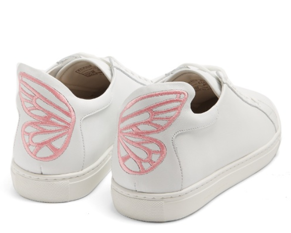 Sophia Webster pink butterfly Bibi low top leather trainers