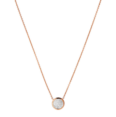 Diamond Essentials Rose Gold Pave Round Necklace Links of London