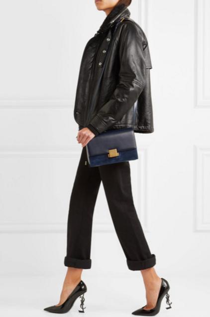 Saint Laurent Bellechasse leather and suede shoulder bag NET A PORTER.COM