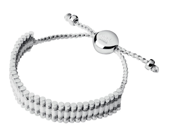 Silver Pewter Cord Friendship Bracelet Links of London